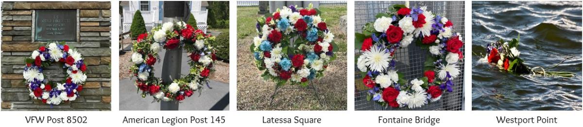 Wreath-laying collage