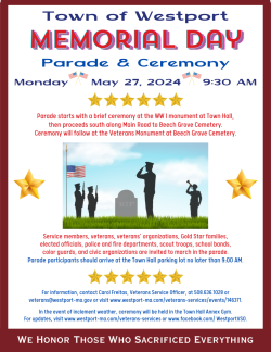 Memorial Day Parade &amp; Ceremony - Monday, May 27, 2024
