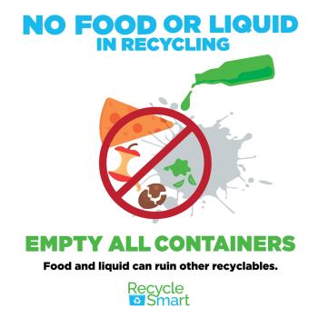 No Food or Liquid in Recycling