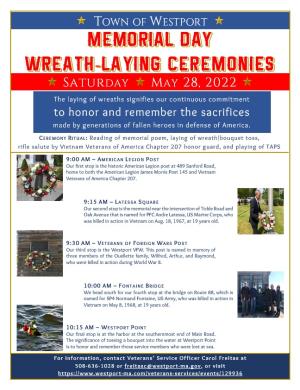 Wreath-laying ceremonies flyer