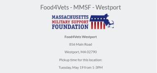 FOOD 4 VETS Mobile Food Pantry, May 19, 2020, 1 to 3 PM, Town Hall Annex